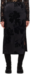 Youth Black Side-Slit Midi Skirt