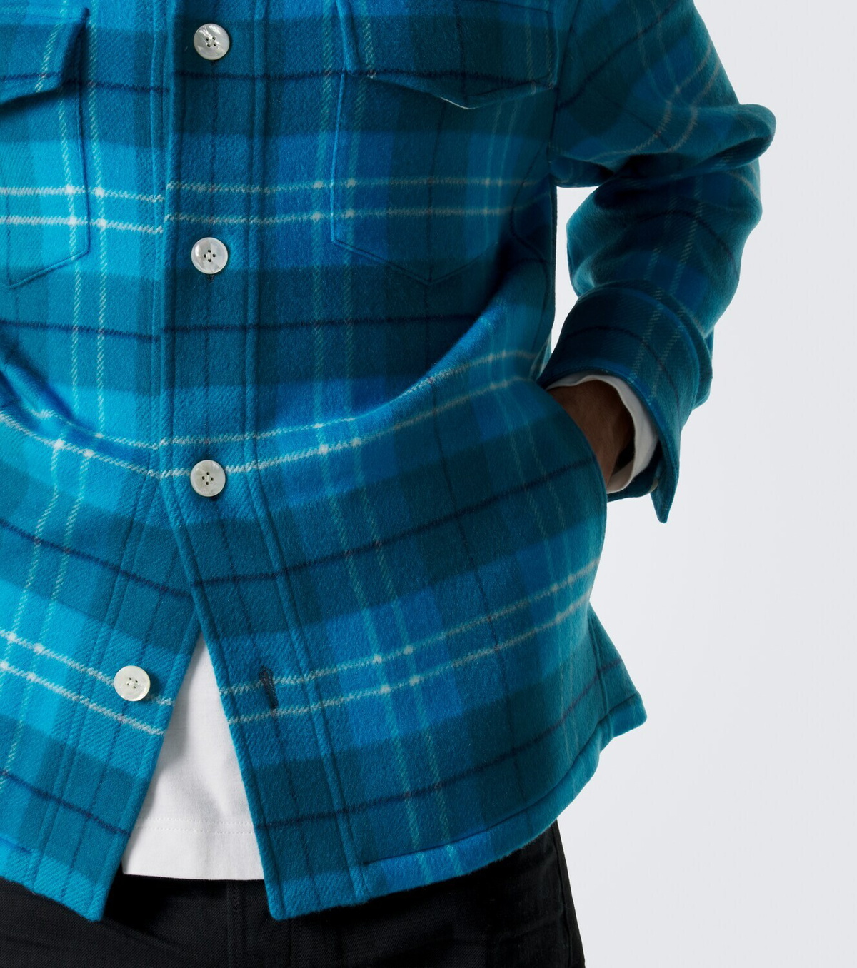 Umit Benan St. Moritz plaid cashmere overshirt
