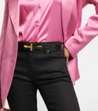 Tom Ford - Double T croc-effect leather belt