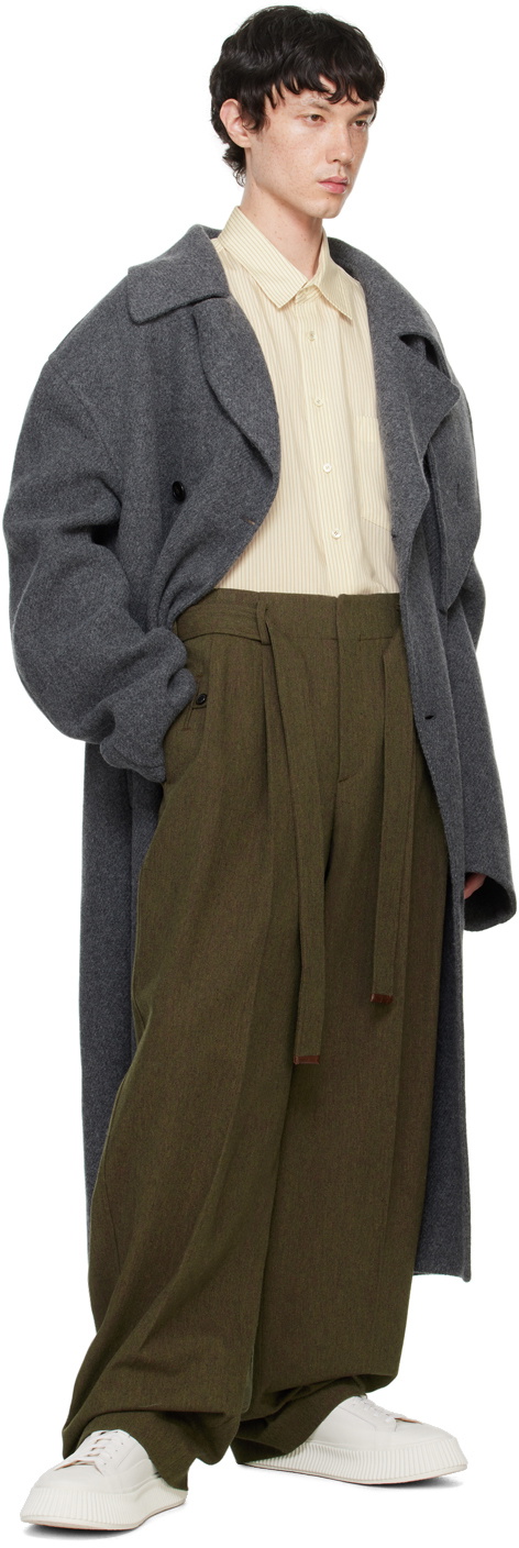 Recto Green Belted Trousers