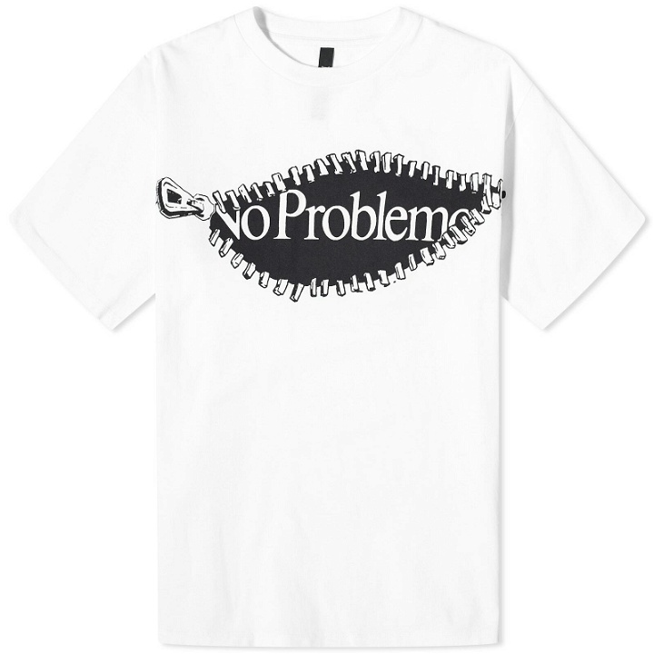 Photo: NoProblemo Men's Zip Graphic T-Shirt in White