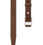 BRIONI - 3.5cm Suede Belt - Brown