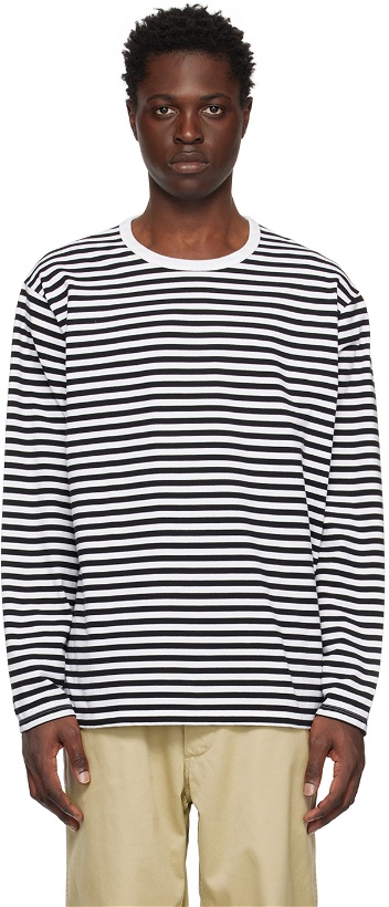 Photo: nanamica Black & White Striped Long Sleeve T-Shirt