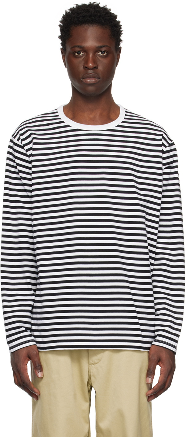 Nanamica Black White Striped Long Sleeve T Shirt Nanamica Nanamica Black White Striped Long Sleeve T Shirt Nanamica