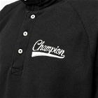 Champion Reverse Weave Men's Button Collar Sweat in Black
