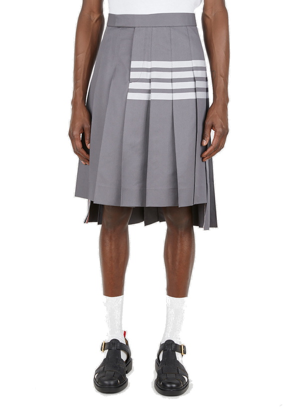Photo: Striped Pleated Skirt in Grey