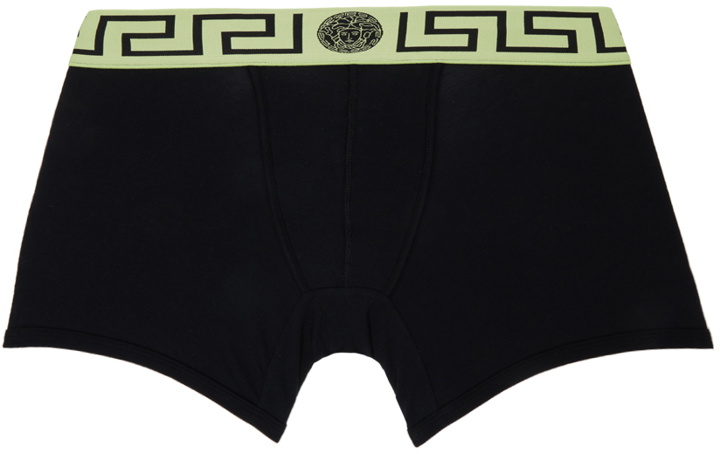 Photo: Versace Underwear Black & Green Greca Border Boxers