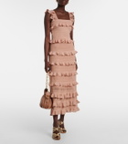 Zimmermann Rebellion ruffled lamé top