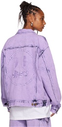 drew house SSENSE Exclusive Purple Secret Trucker Denim Jacket