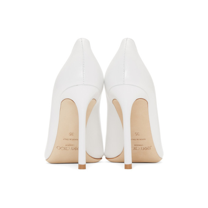 Jimmy Choo White Leather Romy 100 Heels