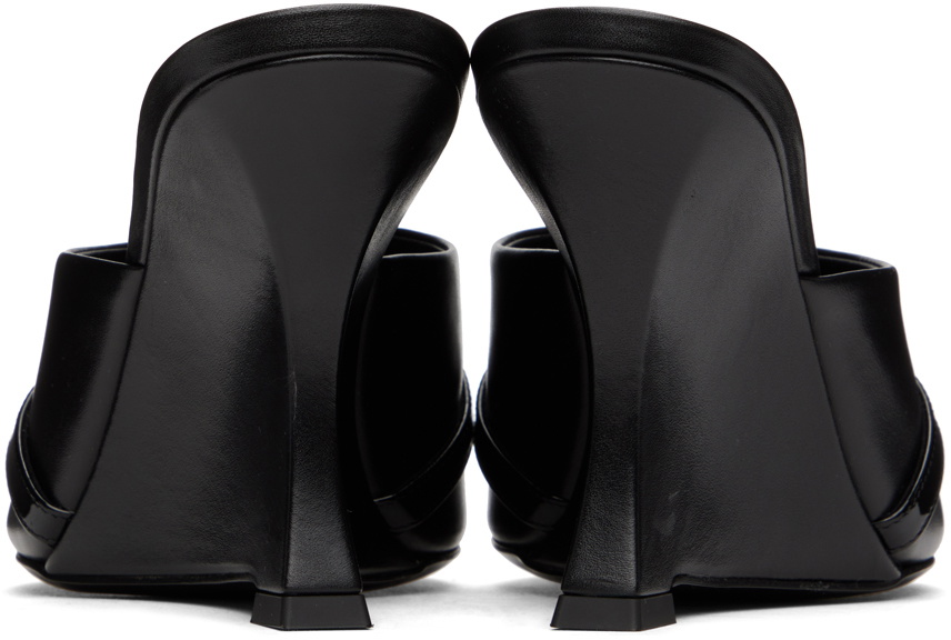 Versace Black Gianna Ribbon Wedge Mules