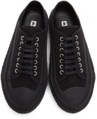 Jil Sander Black Canvas Low-Top Sneakers