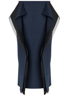 A.W.A.K.E Mode Panelled Stretch-wool Midi Skirt Navy