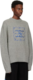 ADER error Gray Decal Sweater