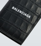 Balenciaga - Cash leather wallet with logo