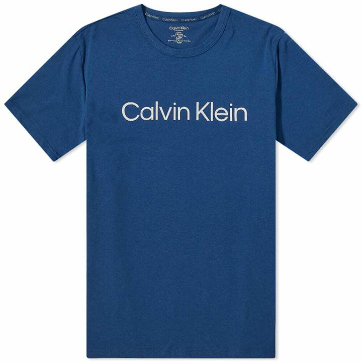 Photo: Calvin Klein Men's Chest Logo T-Shirt in Lake Crest Blue