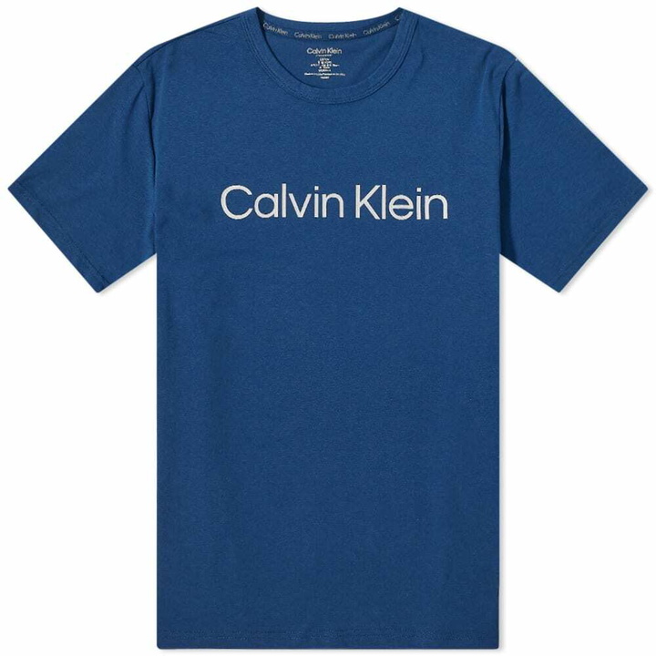 Photo: Calvin Klein Men's Chest Logo T-Shirt in Lake Crest Blue