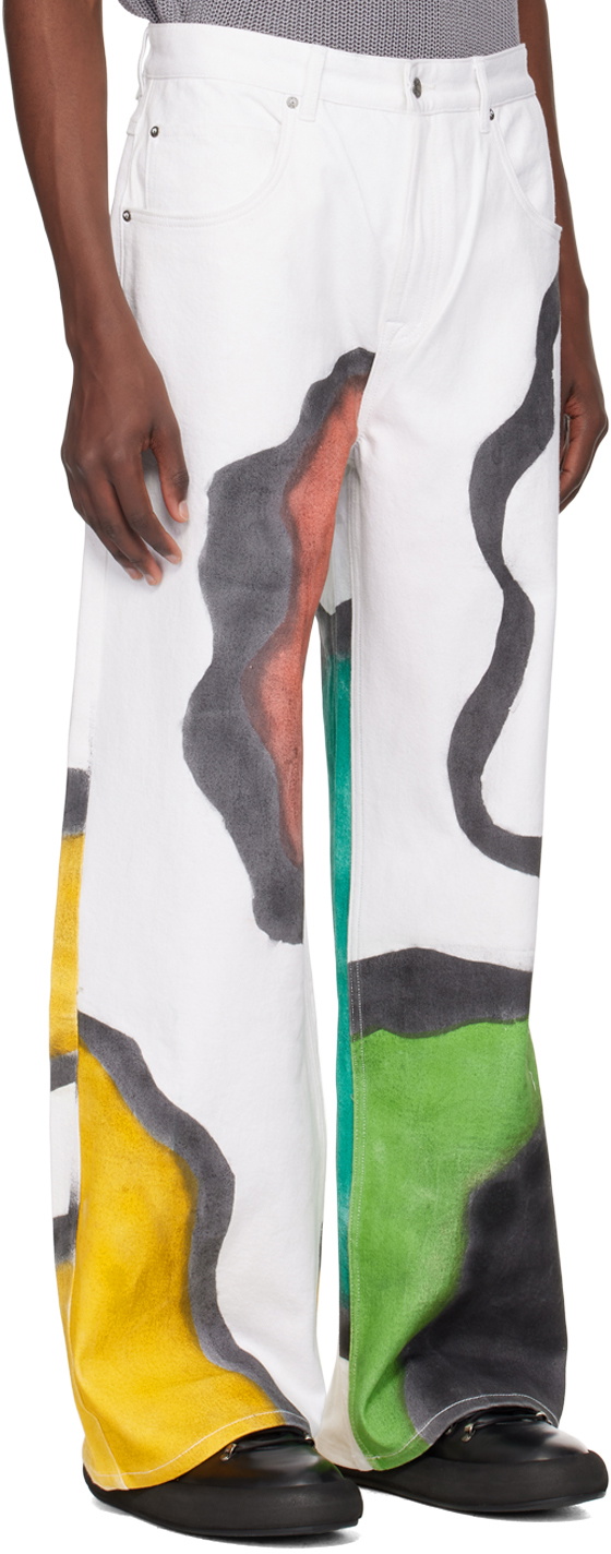 Glass Cypress White Painted Jeans