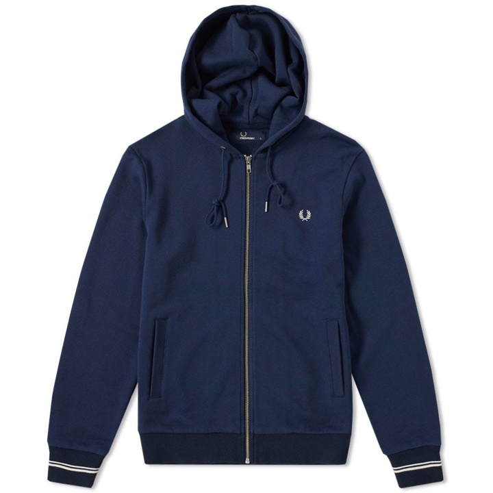 Photo: Fred Perry Loopback Hooded Sweat Blue