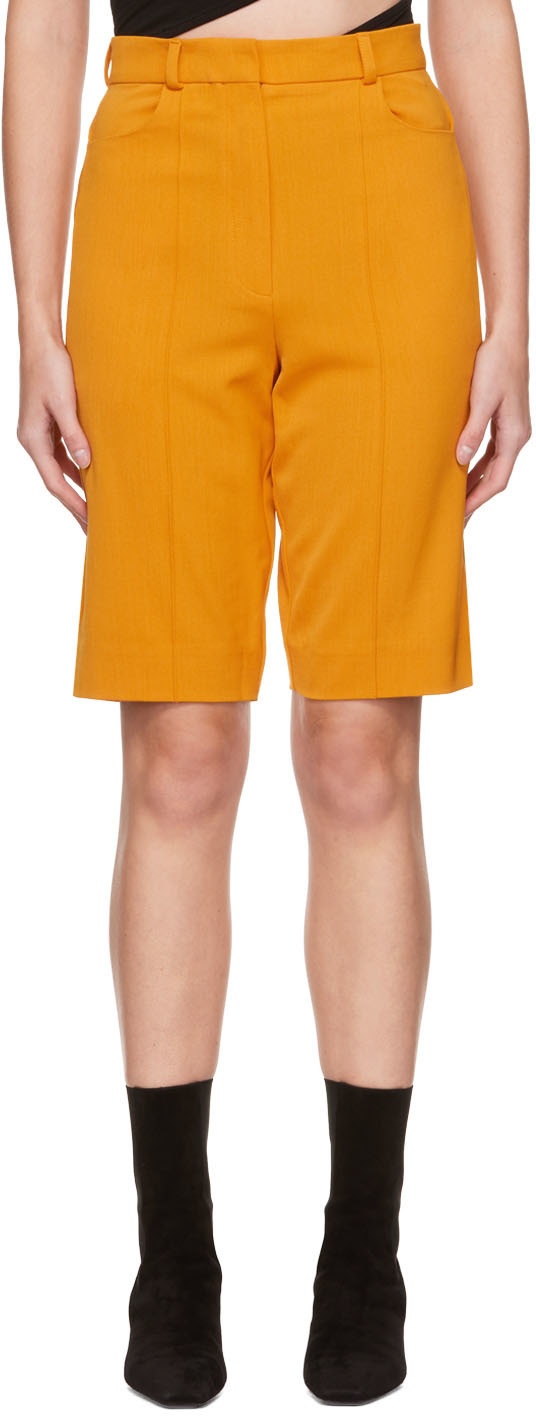 Photo: Olēnich Orange Pinched Seam Shorts