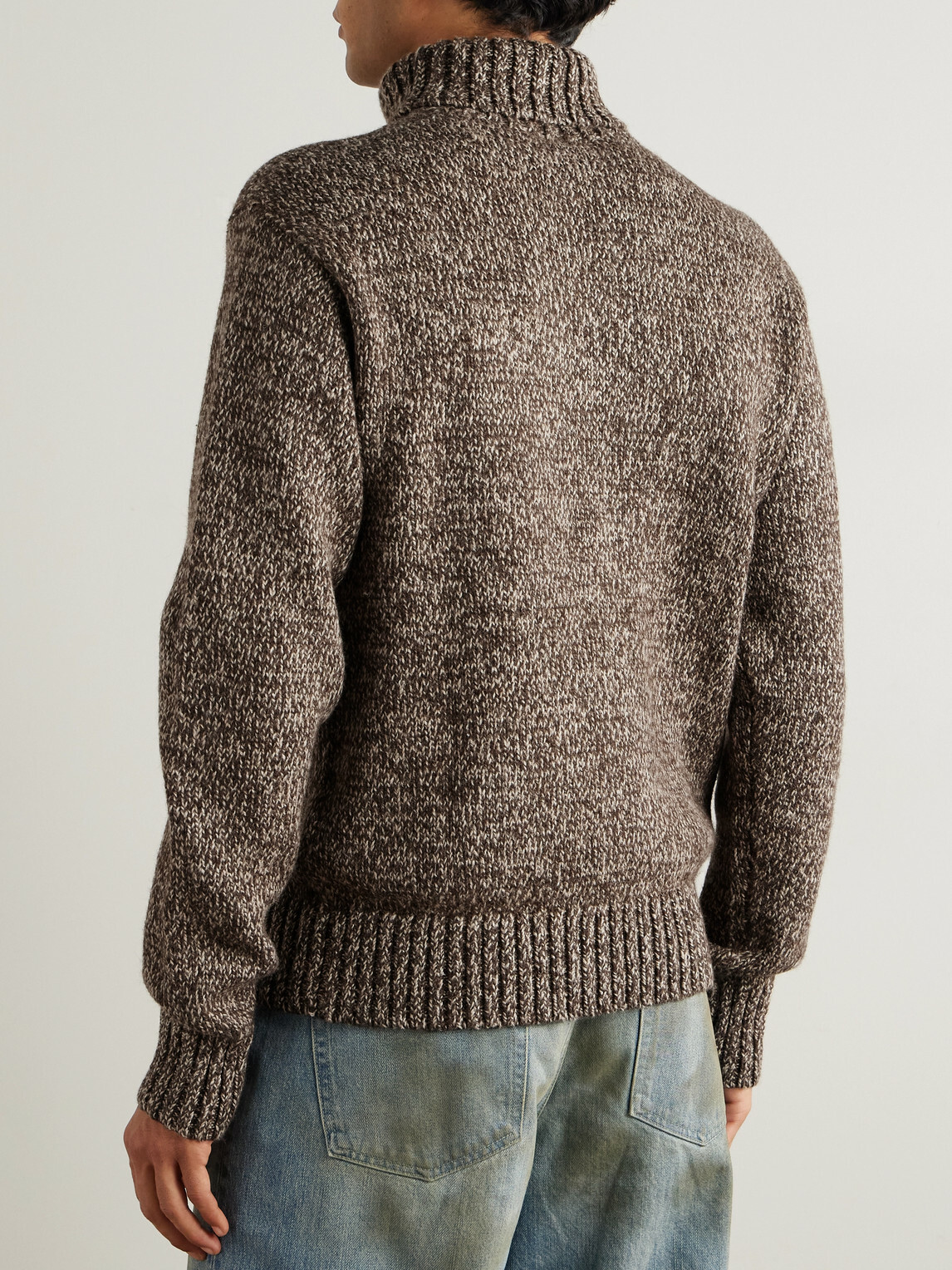 RRL - Wool, Cotton and Linen-Blend Rollneck Sweater - Brown