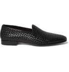 Santoni - Woven Leather Loafers - Black