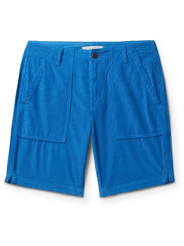 Photo: Outerknown - Straight-Leg Seventyseven Organic Cotton-Corduroy Shorts - Blue
