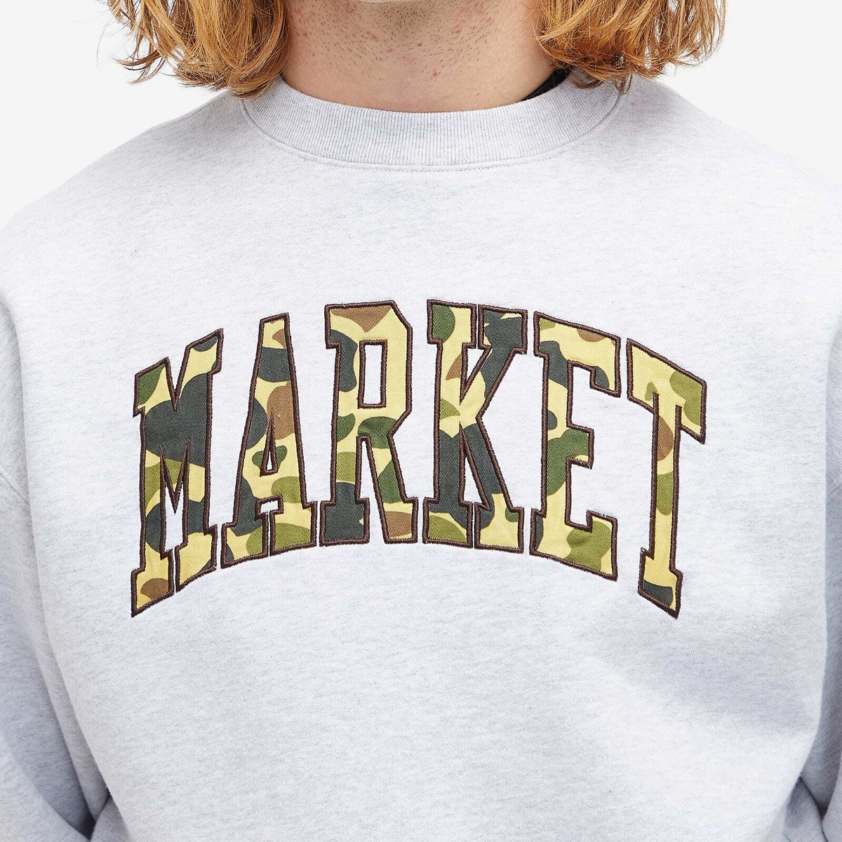 Market Men's Duck Camo Arc Crew Sweatshirt in Ash MARKET