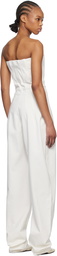 Mônot White Bustier Denim Jumpsuit