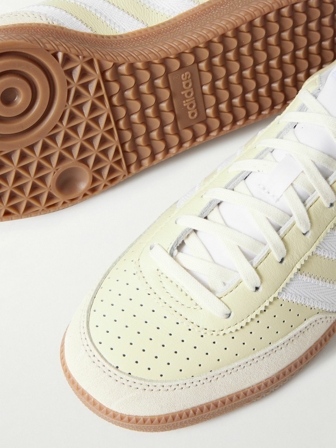adidas Originals - C.P. Company Wimberly Spezial Grosgrain and  Suede-Trimmed Leather Sneakers - Neutrals adidas Originals