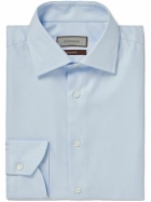 Canali - Slim-Fit Cutaway-Collar Impeccabile Cotton-Twill Shirt - Blue