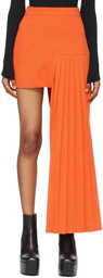 Hood by Air Orange Pleated Half Skirt