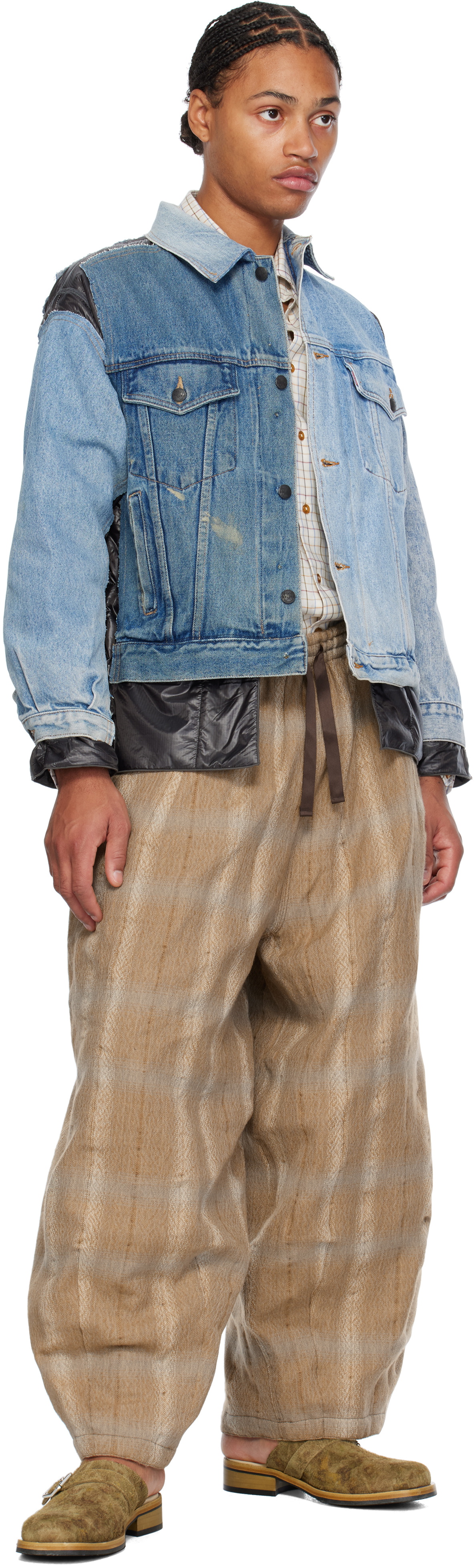 NEEDLES Indigo & Black Covered Denim Jacket