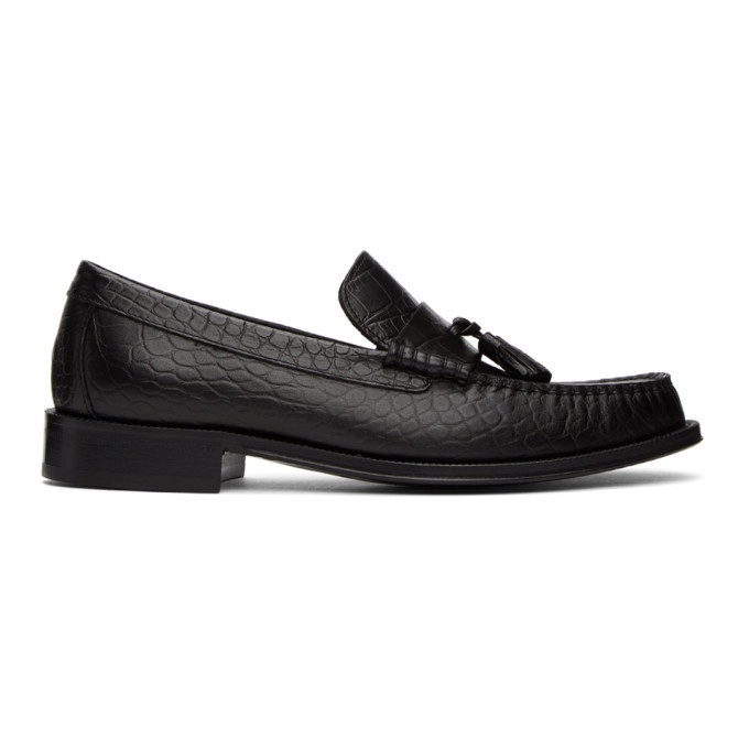 Photo: Paul Smith Black Croc-Embossed Lewin Loafers
