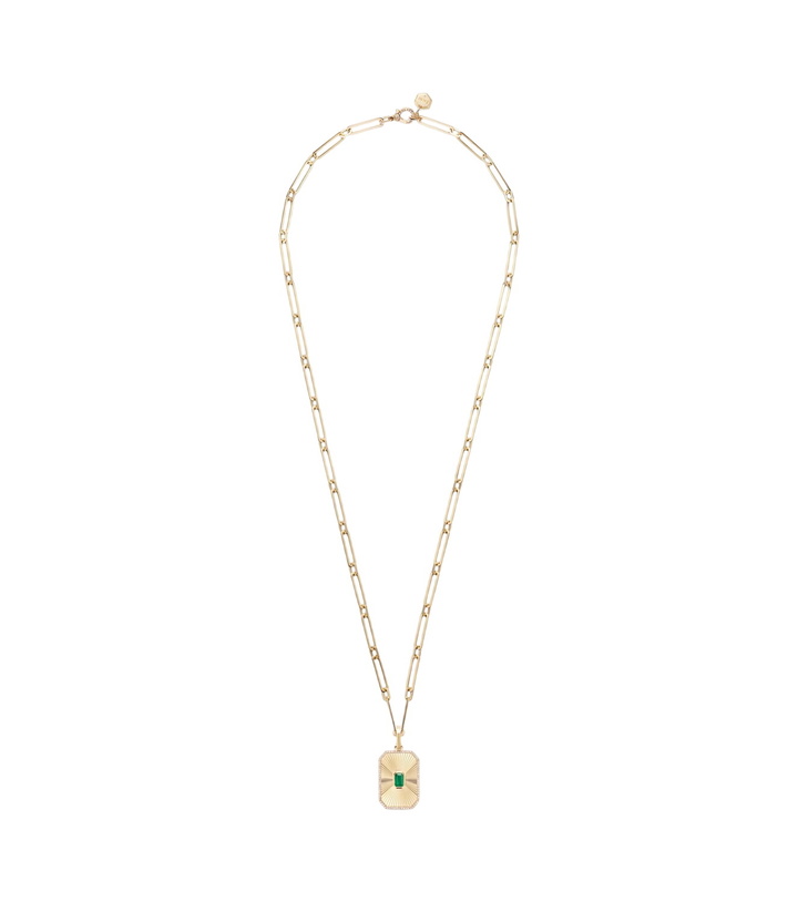Photo: Shay Jewelry Radiant Deco 18kt gold pendant necklace with pink sapphires and diamonds