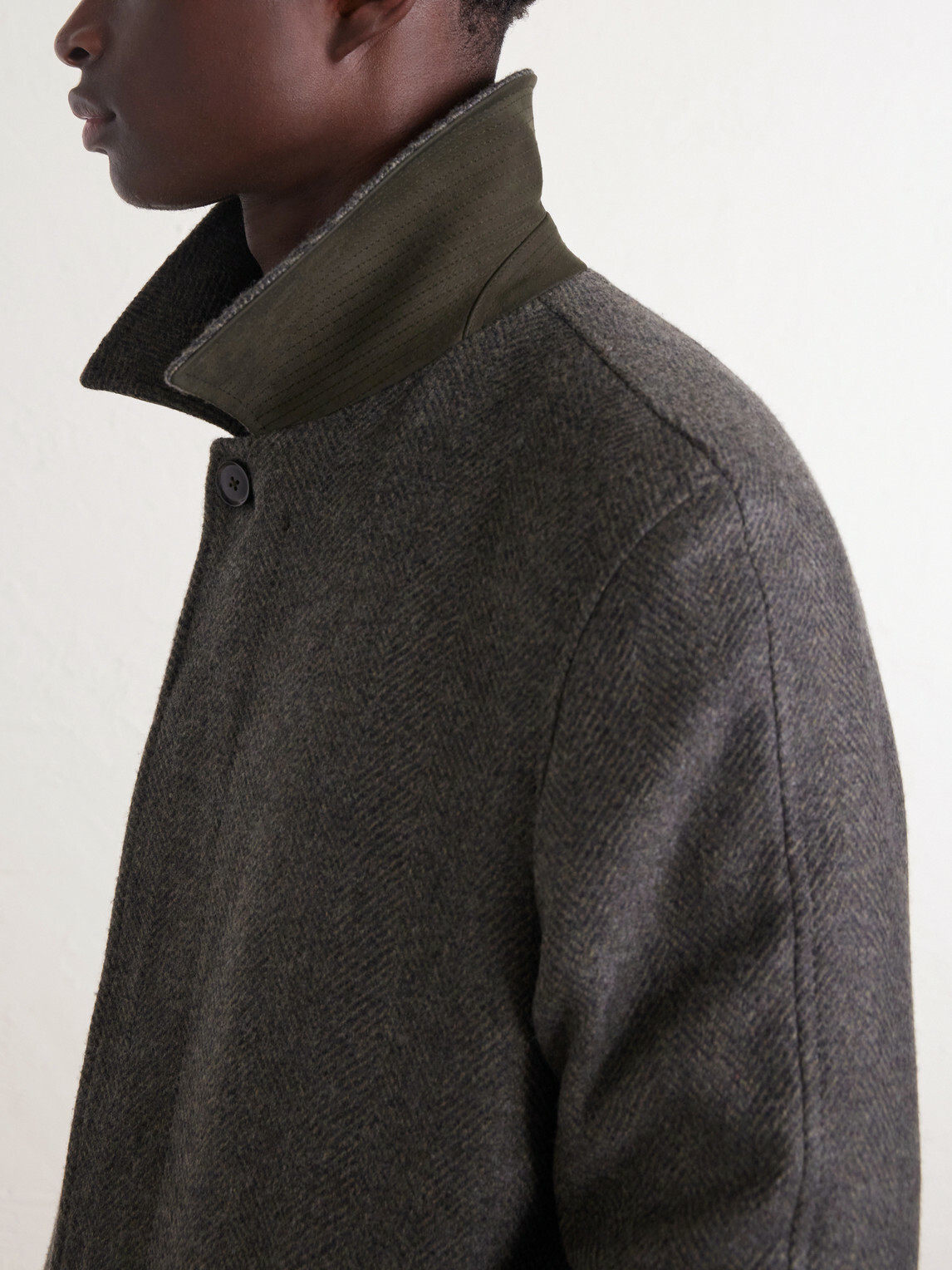 Zegna - Oasi Belted Herringbone Cashmere Trench Coat - Green