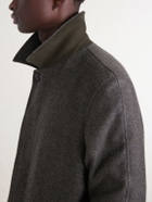 Zegna - Oasi Belted Herringbone Cashmere Trench Coat - Green