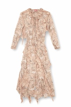 Diesel Ruffled maxi dress in camo chiffon - Dresses Womens in Pink