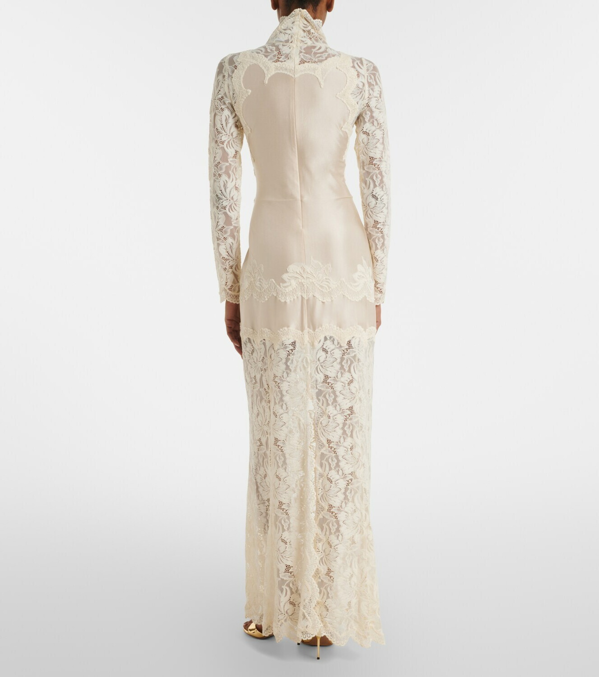 Rabanne Lace and satin maxi dress