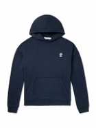 DISTRICT VISION - California Logo-Embroidered Stone-Washed Cotton-Jersey Hoodie - Blue