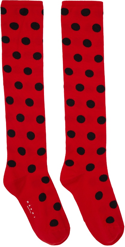 Photo: Marni Red & Black Polka Dots Socks