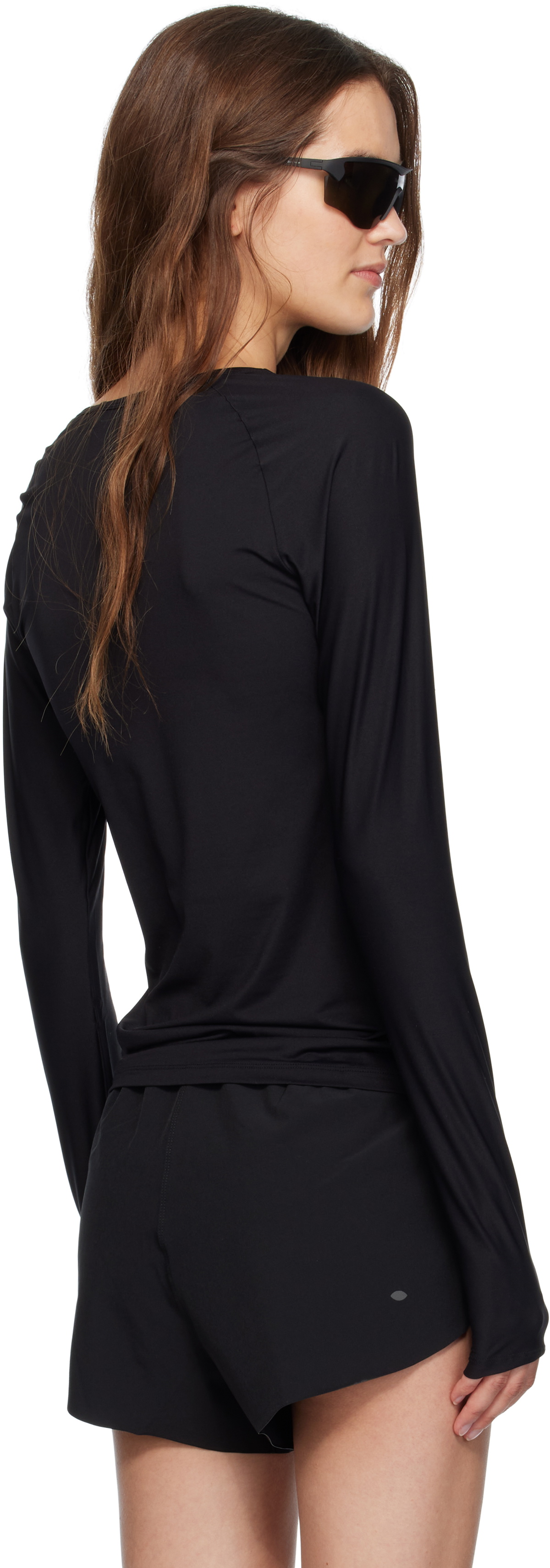 District Vision Black Aloe Long Sleeve Fitted Sport T-shirt