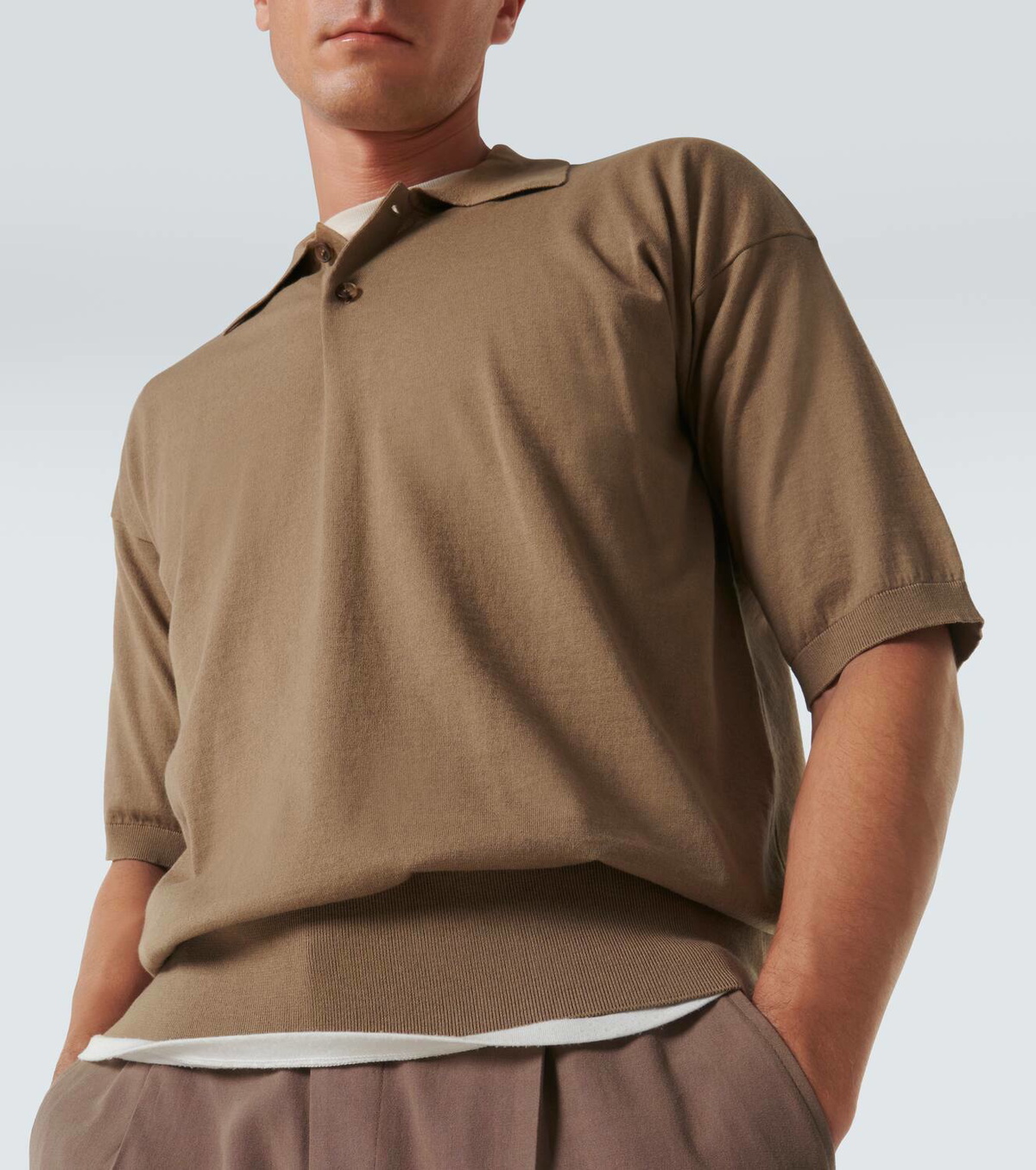 The Row Tiago cotton and cashmere polo shirt The Row