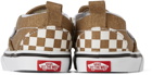 Vans Baby Bronze & White Checkerboard Slip-On V Sneakers