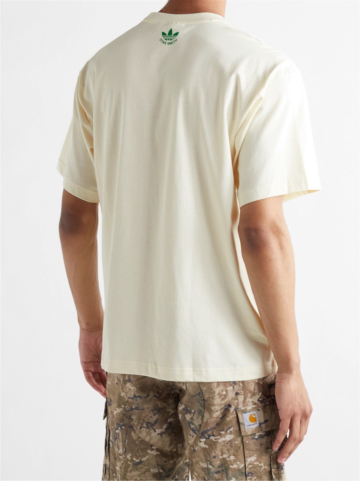 adidas - Stan Logo-Print Organic Cotton-Jersey T-Shirt - Neutrals adidas Originals