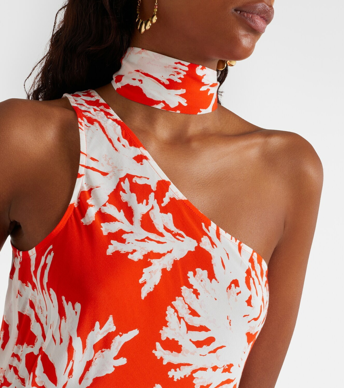 Alexandra Miro Odetta scarf-detail one-shoulder gown