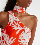 Alexandra Miro Odetta scarf-detail one-shoulder gown