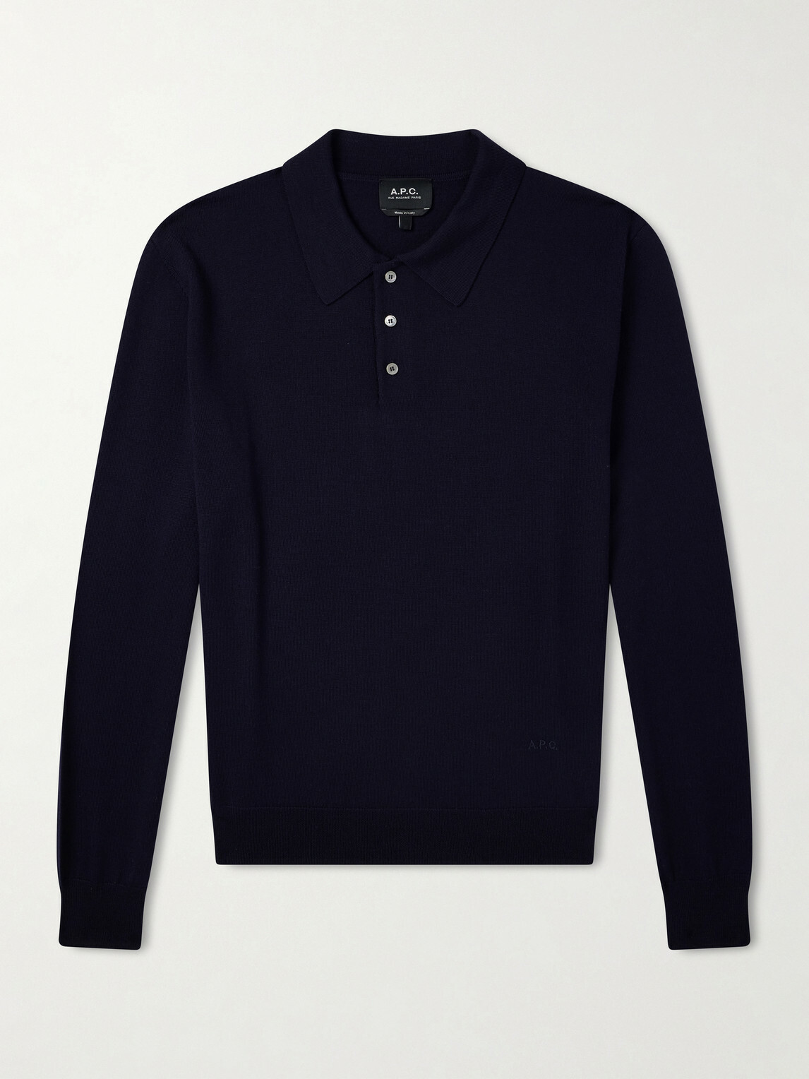 A.P.C. - Riou Virgin Wool Polo Shirt - Blue