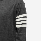 Thom Browne Men's Classic Merino Crew Knit in Dark Grey