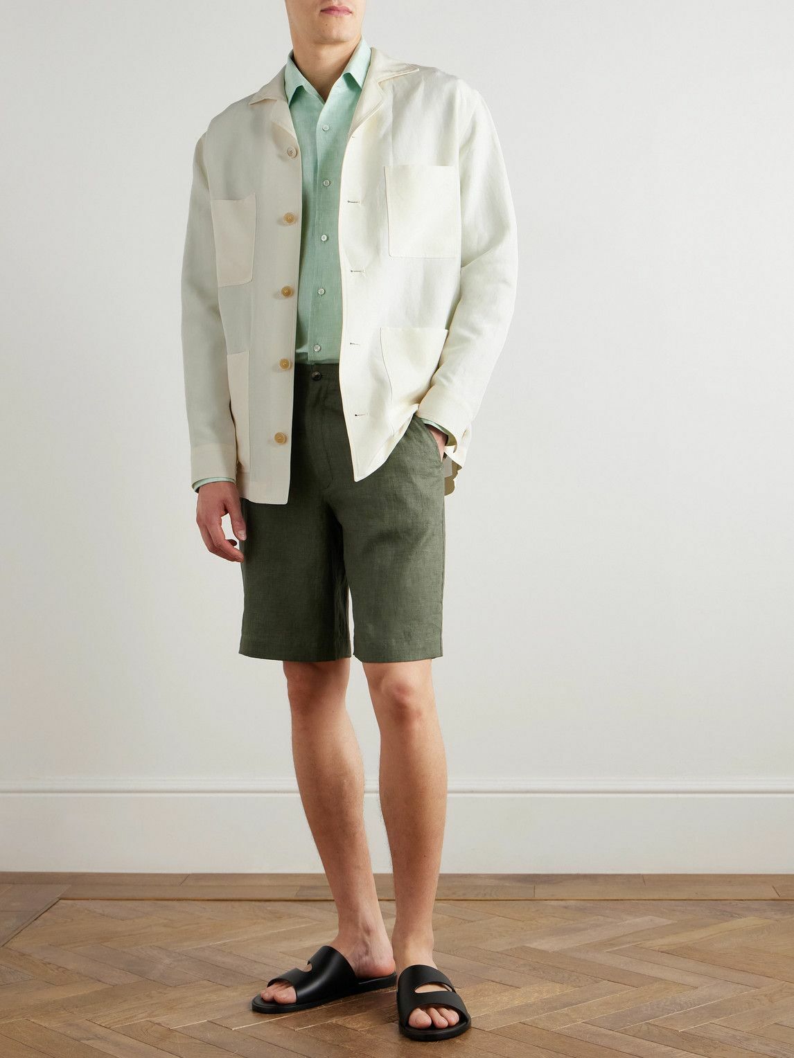Loro Piana - Nolan Straight-Leg Linen Shorts - Green
